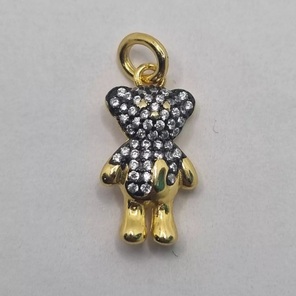 Tous Silver vermeil Teddy Bear Splash Pendant with iolite